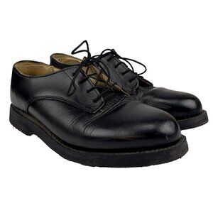 VIBRAM Oxford Dark Academia Gothcore Leather Flats Black shoes Size 7